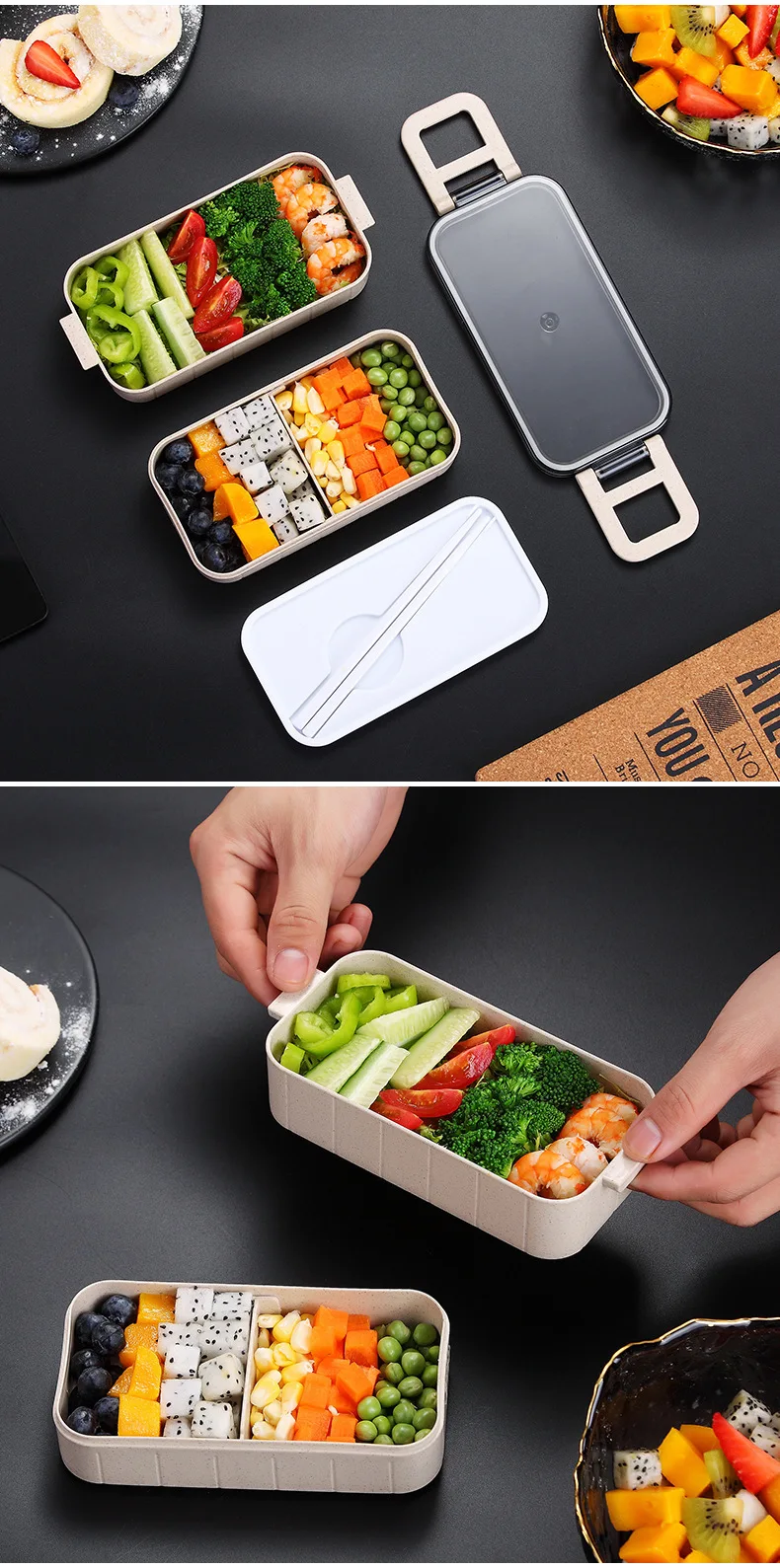 Японский контейнер для завтрака Bento для школы дети офис Ланчбокс контейнеры для хранения пищевые контейнеры Microwavable пшеничной соломы BPA бесплатно