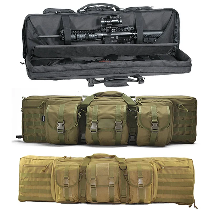 Militaire Airsoft Double fusil sac à pour M249 M16 fusil sac chasse carabine  pistolet transportant sac de Protection - AliExpress