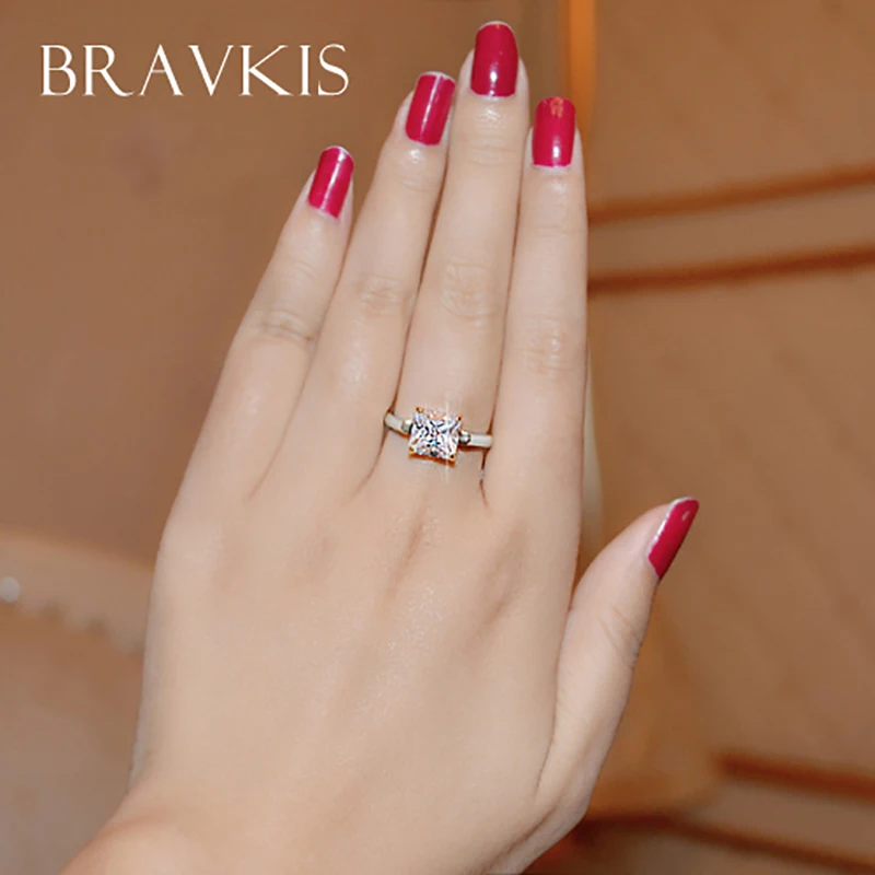 BRAVEKISS, новинка, циркониевые квадратные обручальные кольца для женщин, обручальное кольцо anillos mujer, ювелирные изделия для свадьбы, anel BUR0134B