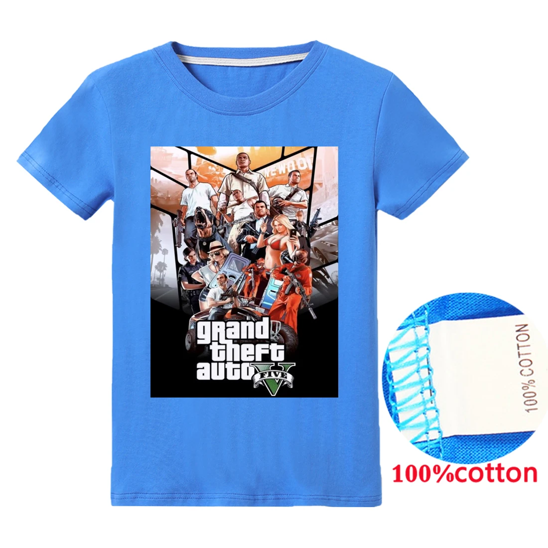 Gta 5/Детские топы с принтом для мальчиков; Черная хлопковая футболка с короткими рукавами и рисунком стрелы для маленьких мальчиков; летняя повседневная одежда - Цвет: T1216