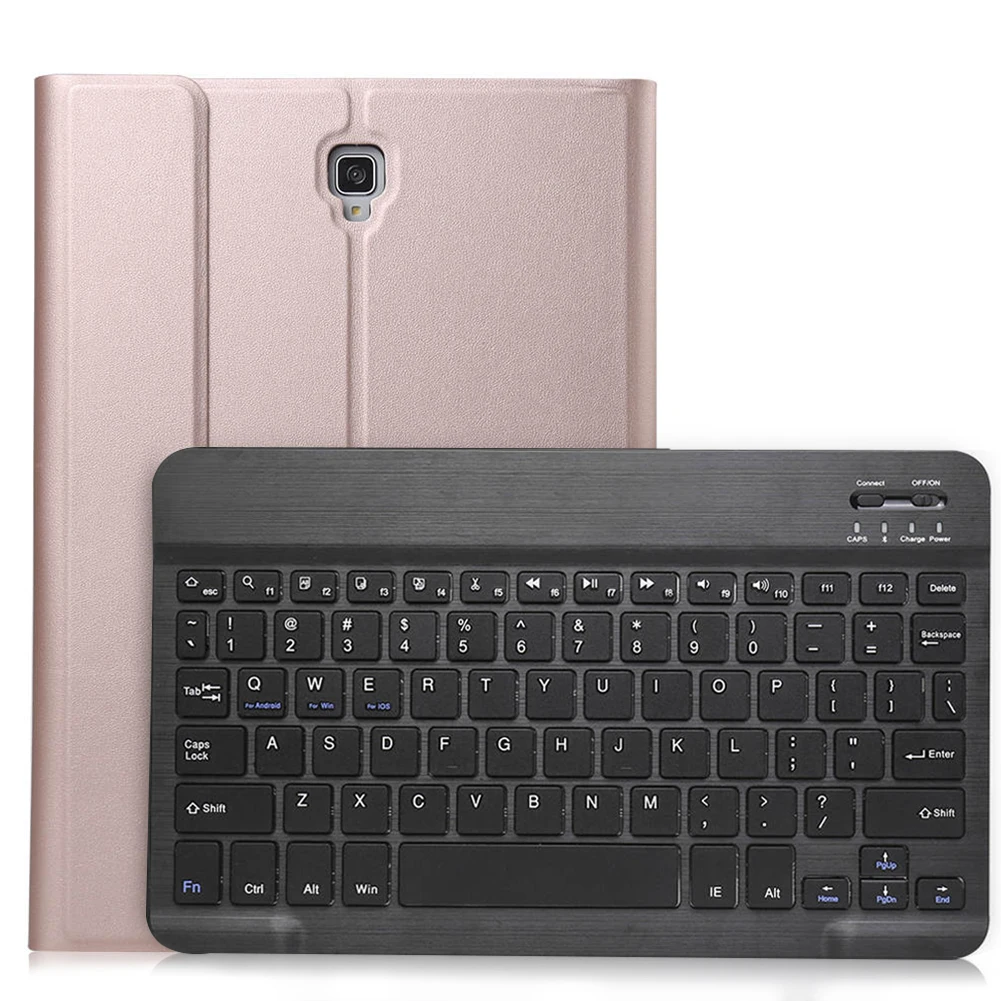 Rose gold black Ударопрочный чехол для планшета из искусственной кожи для Samsung Galaxy Tab A 10,5 дюймов SM-T590 T595 T597 чехол для беспроводной клавиатуры - Цвет: Rose gold black