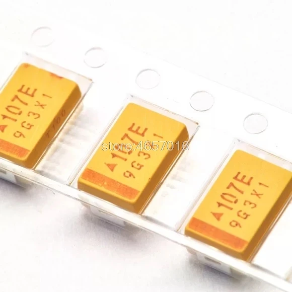 100 шт./лот 7343 107E 25V 100 мкФ D Тип SMD Танталовый конденсатор