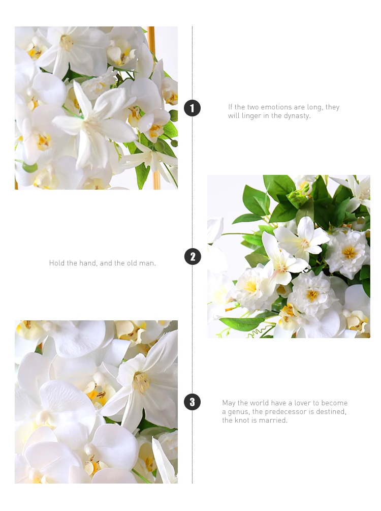 JAROWN 흰 나비 난초 꽃 벽 교수형 인공 가짜 꽃 웨딩 테이블 센터 피스 장식 홈 장식품 사용자 정의 (7)