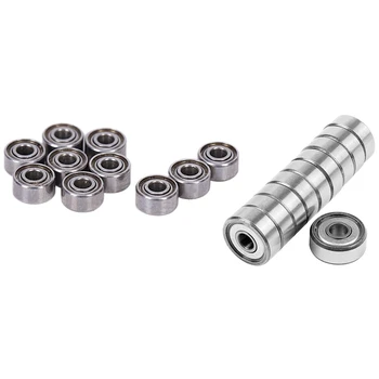 

10Pcs Miniature Sealed Metal Shielded Metric Radial Ball Bearing Model: MR52-ZZ 2X5X2.5mm & 10Pcs 604 ZZ 4X12X4MM