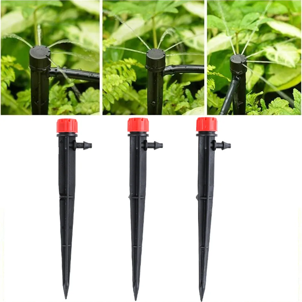 

100PCS 13cm Micro Bubbler Drip Irrigation Adjustable Emitters Stake Water Dripper Farmland watering Use 4/7 mm Hose Garden Tool