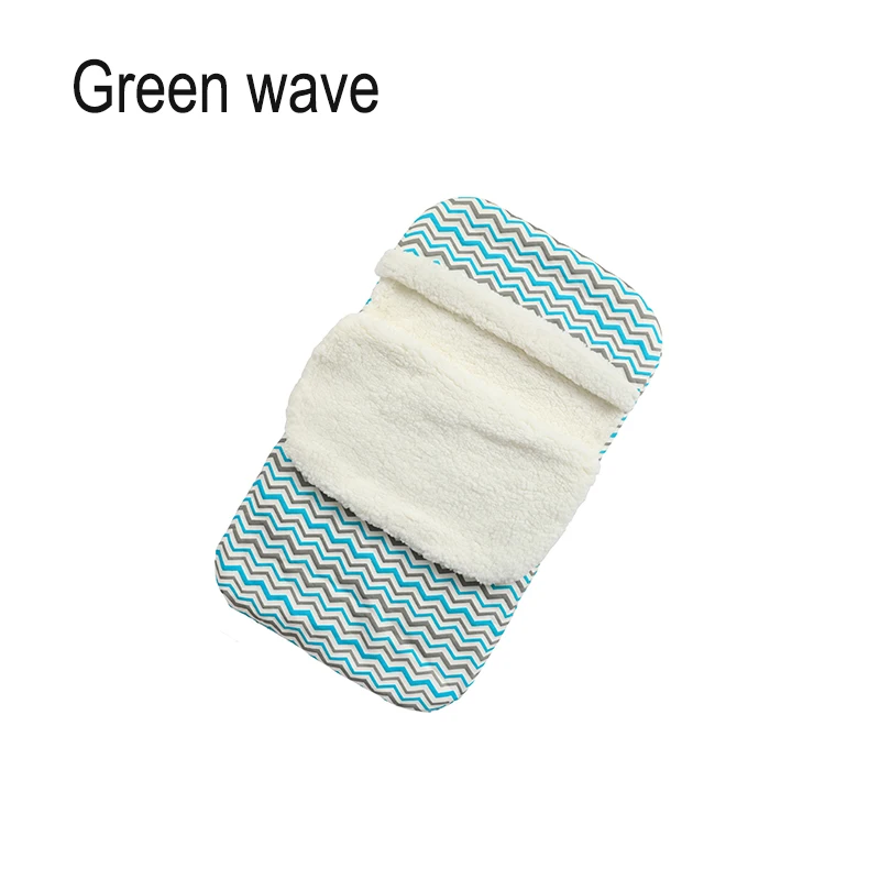 green wave Детская зимняя утолщенная пеленка для сна, однотонная теплая прогулочная коляска, мягкий конверт, спальные мешки для новорожденных, спальный мешок - Цвет: green wave