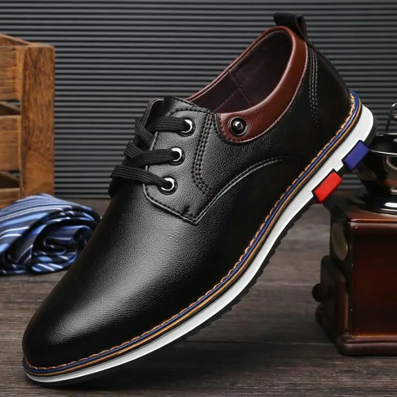 

Dropshipping Men's Flat Shoes Men Casual Shoes Fashion Leather formal business Dress Shoes A53-02