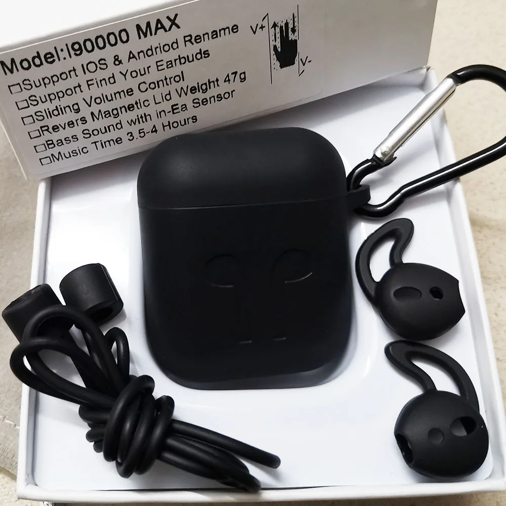 White Blackcase I90000 MAX Tws Air 2 gps беспроводной Bluetooth наушники i90000MAX наушники регулятор громкости супер бас PK i50000 i5000 i9000TWS - Цвет: White Blackcase