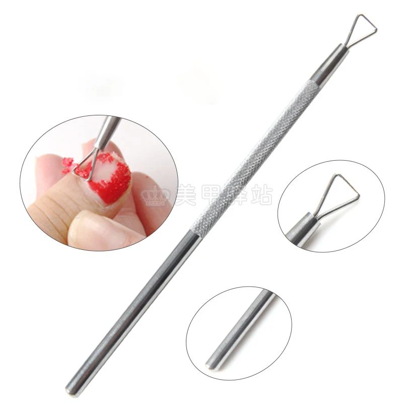 

1pc Silver Cuticle Remover Pusher Cleaner UV Gel Nail Polish Remover Stainless Steel Dead Skin Remover Manicure Nail Tools