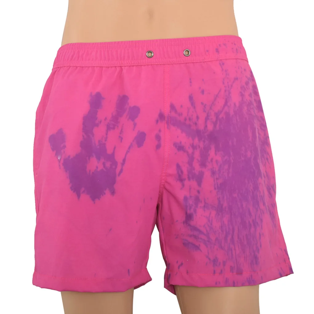Magical Change Color Beach Shorts Summer Men Swim Trunks Swimwear Swimsuit Portable Fashion Color Changing Shorts Swimming Cloth