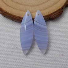 Натуральный Голубое Кружевное драгоценный камень агат светильник синие серьги 29x9x4 мм 3,28 г Серьги с драгоценными камнями Для женщин девочек висит ювелирные изделия тенденции