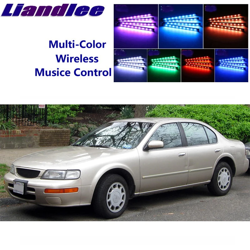 LiandLee для NissanMaxima Maxima A32 1994~ 1999 интерьер автомобиля под Dash сиденье для ног акцент музыкальный ритм окружающий светильник