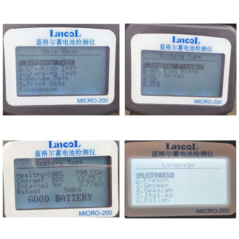 Ceny Wersja wielojęzyczna MICRO 200 Automotivo bateria cyfrowy analizator baterii CCA tester akumulatora samochodowego 12V narzędzie diagnostyczne