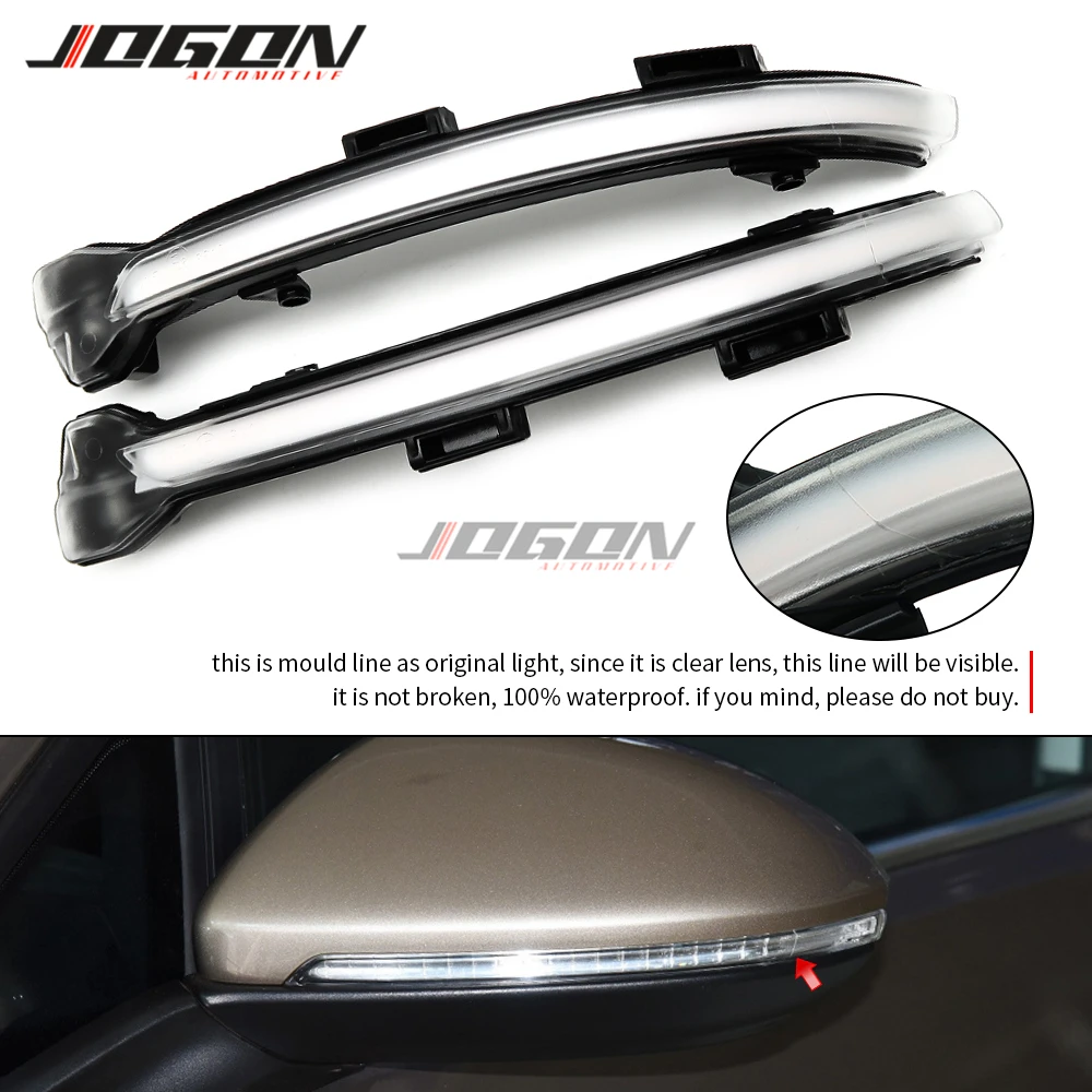 For VW Volkswagen Golf 7 Jetta MK7 VII MK7 Golf 7.5 GTI R Touran LED Dynamic Turn Signal Light Side Mirror Sequential Blinker hood bug deflector