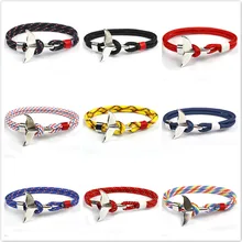 Новинка, Модные Тканые Многослойные браслеты с якорем, ID, браслет для влюбленных, якорь надежды, браслет с крючками в виде рыбьего хвоста