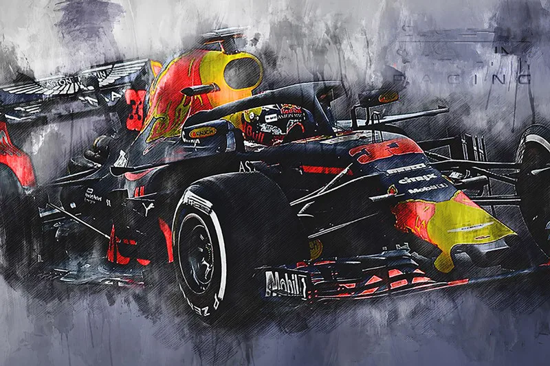 Алмазная картина Max red bull racing Verstappen полная дрель 5d Вышивка крестиком мозаичная картина с круглыми стразами алмазами вышивка - Цвет: Бургундия