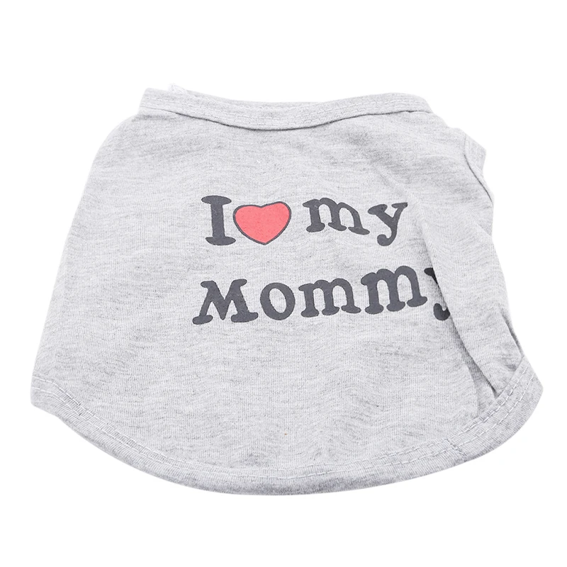 mom XS Милая собака Кот рубашка с рисунком «собаки» Pet Костюмы сезон: весна–лето дышащий жилет для кошек небольшой для собачек-Мопсов котенок наряд - Цвет: mom XS
