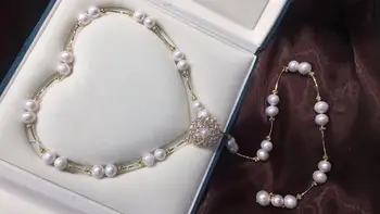 

D601 Pearl Necklace Fine Jewelry Fresh Water White Pearls Sweater Chain Necklaces for Women Presents