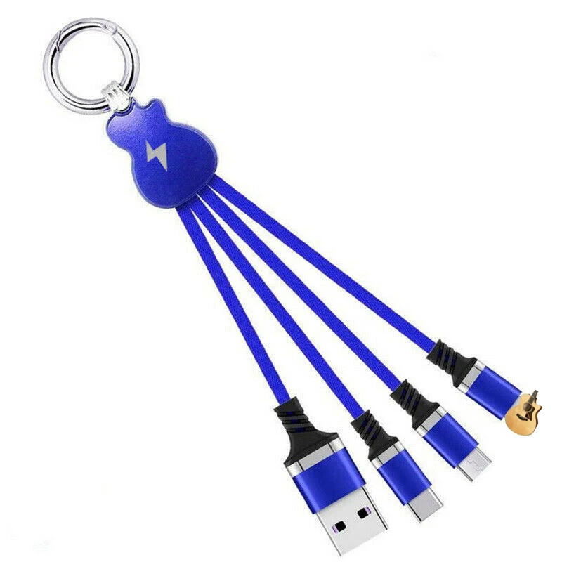 Светодиодный брелок-гитара зарядный кабель для Iphone Xiaomi 3 в 1 Micro USB кабель TypeC зарядный кабель для Galaxy S9 huawei samsung s9