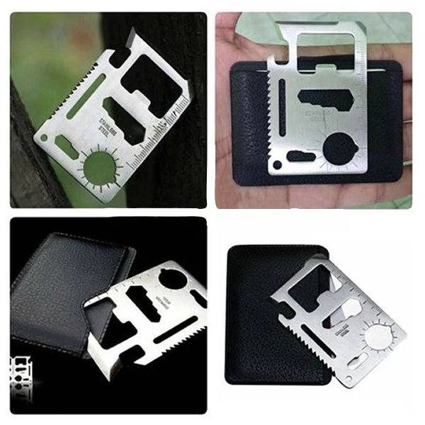 Card Multi tool attrezzi Camping carta campeggio kit regalo MULTIFUNZIONE 99S0286 INVIATO DALL'ITALIA