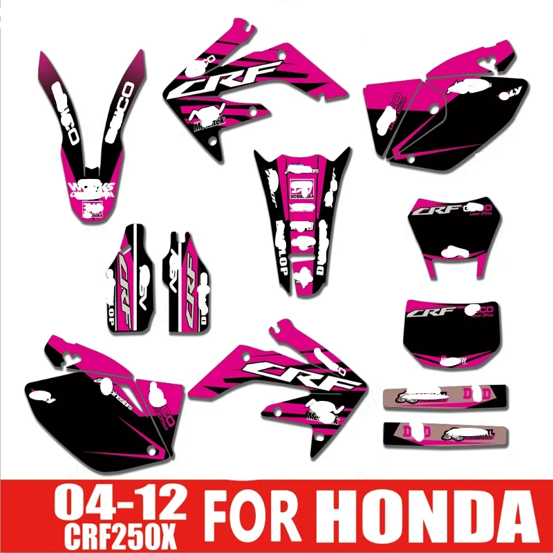 04 12 CRF250X Набор стикеров для мотоцикла Honda CRF 250X 2004 2012 2005 2006 2007 2008|Наклейки и стикеры|