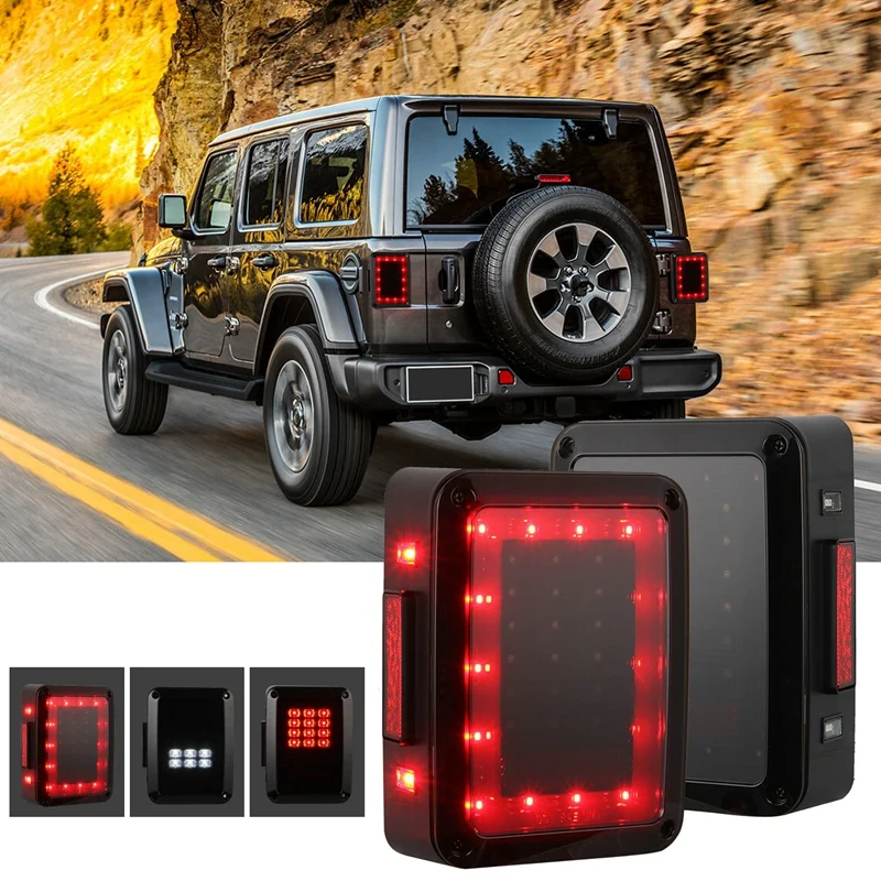Дымовая линза светодиодный задний светильник s для 2007- Jeep Wrangler JK JKU, высокоинтенсивный светодиодный задний светильник s с парковочным светильник, знак поворота тормоза