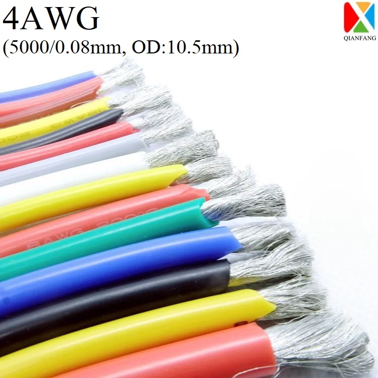1 м 4AWG силиконовый каучук медный кабель электронная светодиодный ная лампа