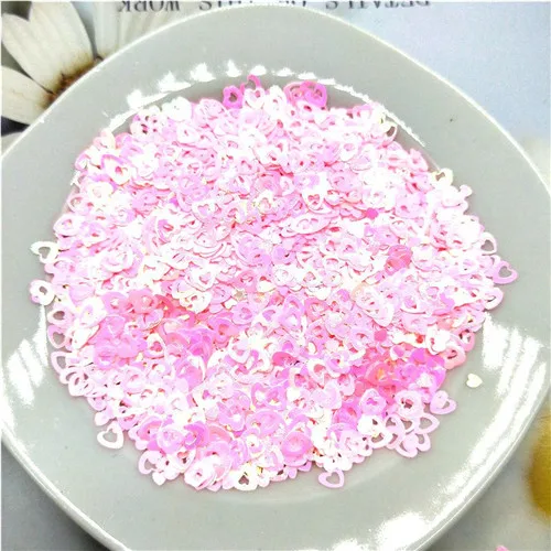 Pink 10g Ультратонкая 4 мм Hollw сердце с блестками Лазерная блестящая 3D блестка для ногтей блестка Eo-Friendly блестка из ПЭТ для украшения ногтей 10 г - Цвет: Pink 10g
