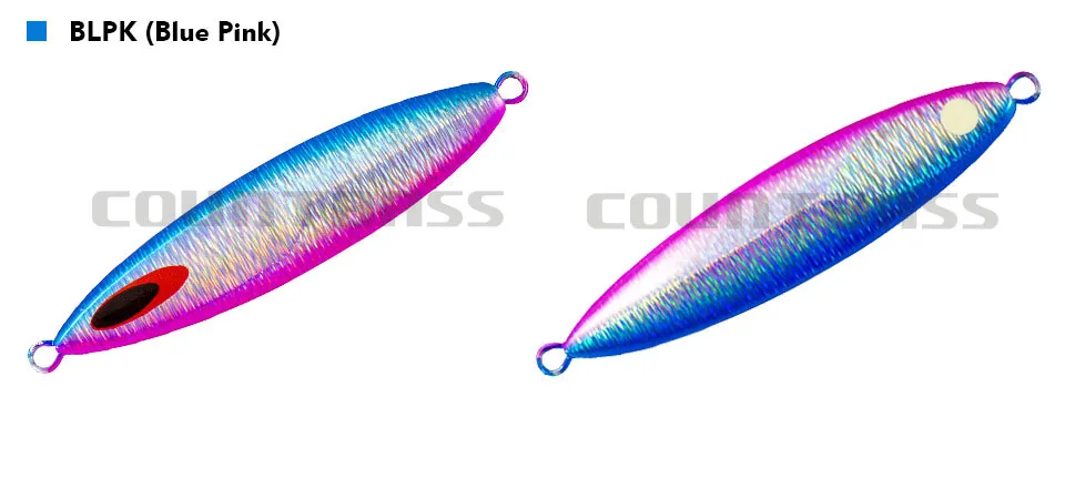 1pc COUNTBASS 80g 2.8oz Jigging Lures, Willow Slow Jigs, Saltwater Metal Lead Fishing Lures UV Colors available - Цвет: 14 BLPK