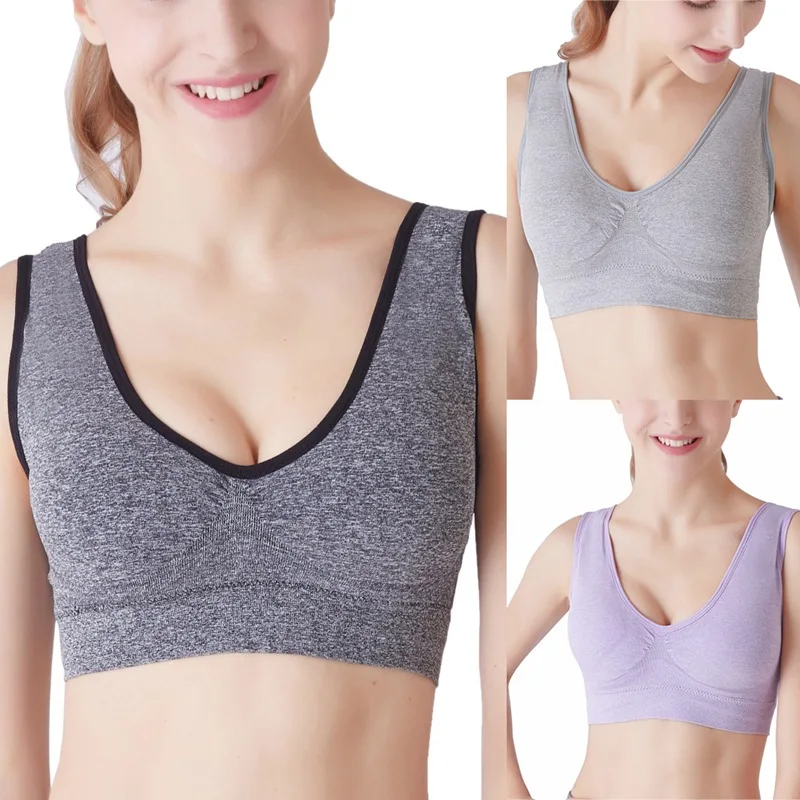 Large Size Thin Section With Padded Seamless Yoga Sports No Steel Sports Bra for women gym high impacti