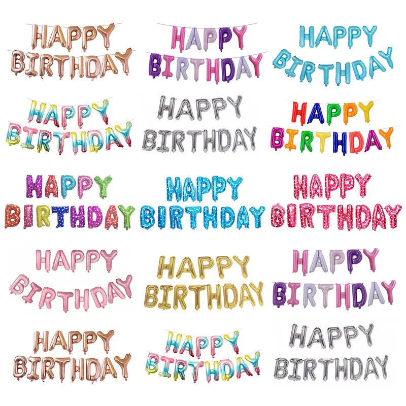 Воздушный шар с надписью Happy Birthday воздушный из фольги цвета розового золота
