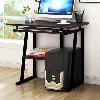 

Desktop Computer Desk Laptop Study Table Office Desk With Pullout Keyboard Tray