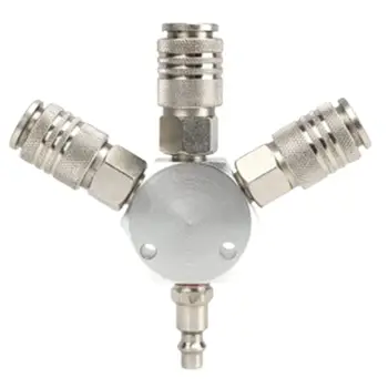 

Universal 3-Way Manifold Quick Connector 1/4''NPT Quick Coupler Air Hose Coupling Pneumatic Tools Kit