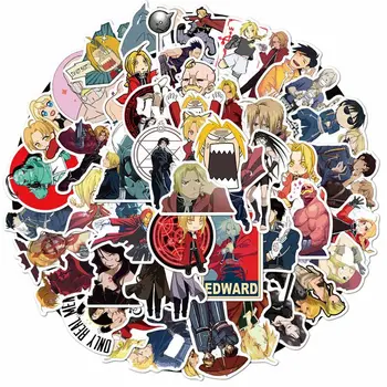 

50PCS Japan Anime Fullmetal Alchemist Sticker for Luggage Laptop Skateboard Car Bicycle Backpack Decal Pegatinas Toy Stickers