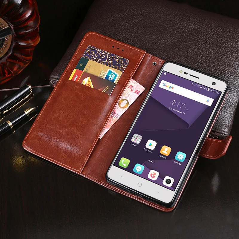 Чехол IDEWEI для zte Blade V8 Mini в деловом стиле с откидной крышкой и подставкой кожаный