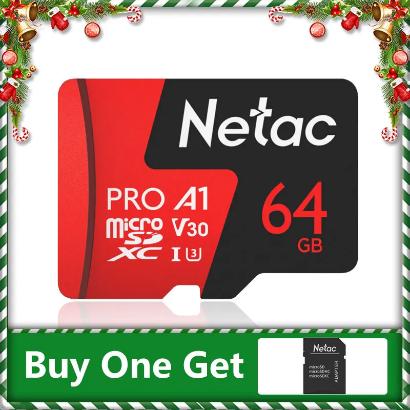Netac Micro SD карта 64 Гб 128 ГБ 256 класс 10 UHS 1 U3 V30 памяти Flash Microsd P500 Pro TF для смартфона|Карты