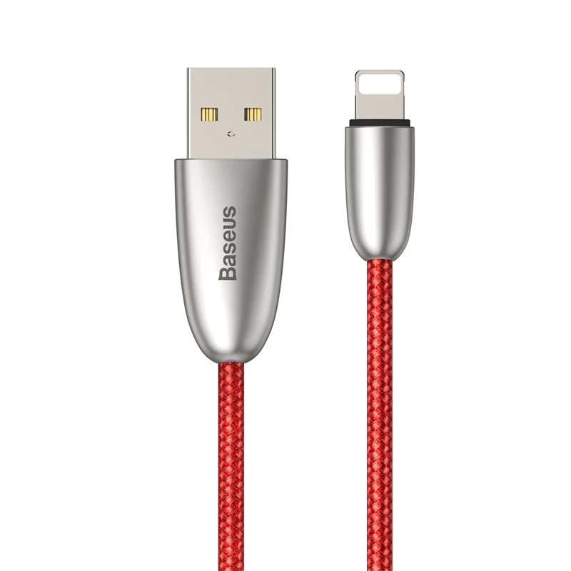 Светодиодный светильник Baseus, usb-кабель для зарядки iPhone xs max xr 8 7 6s plus 11 ipad pro, кабель для быстрой зарядки apple, светильник ning, 2 м - Тип штекера: NO LED Red