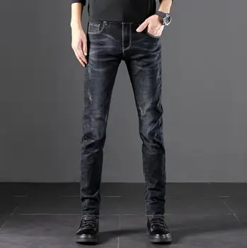 

2019 Spring and autumn men's new jeans em8 casual slim feet pants solid color XD622-9