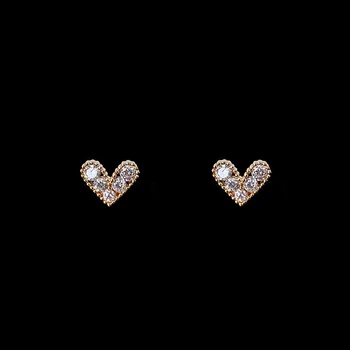 

925 sterling silver earring stud heart shape Earrings for women zirconia earrings studs fashion silver jewelry Christmas gift