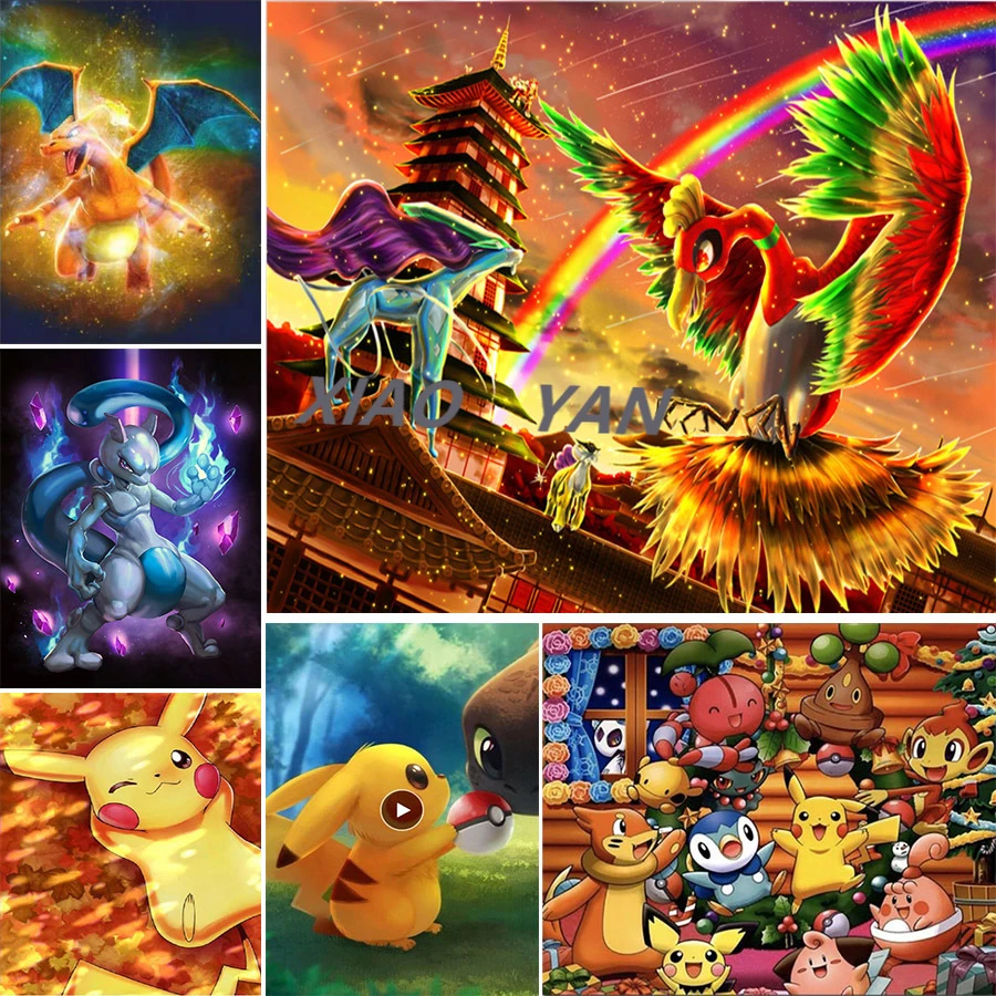ダイヤモンド塗装新ポケモン5dによる製品ダイヤモンド象眼細工のダイヤモンド刺繍フルクロスステッチキット家の装飾のため ダイヤモンド ペイント Aliexpress