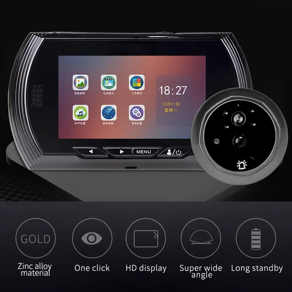 

4.5 inch IPS Screen Video Door Phone System Visual Intercom Digital Doorbell 170 Degree Camera Night Vision For Home Security