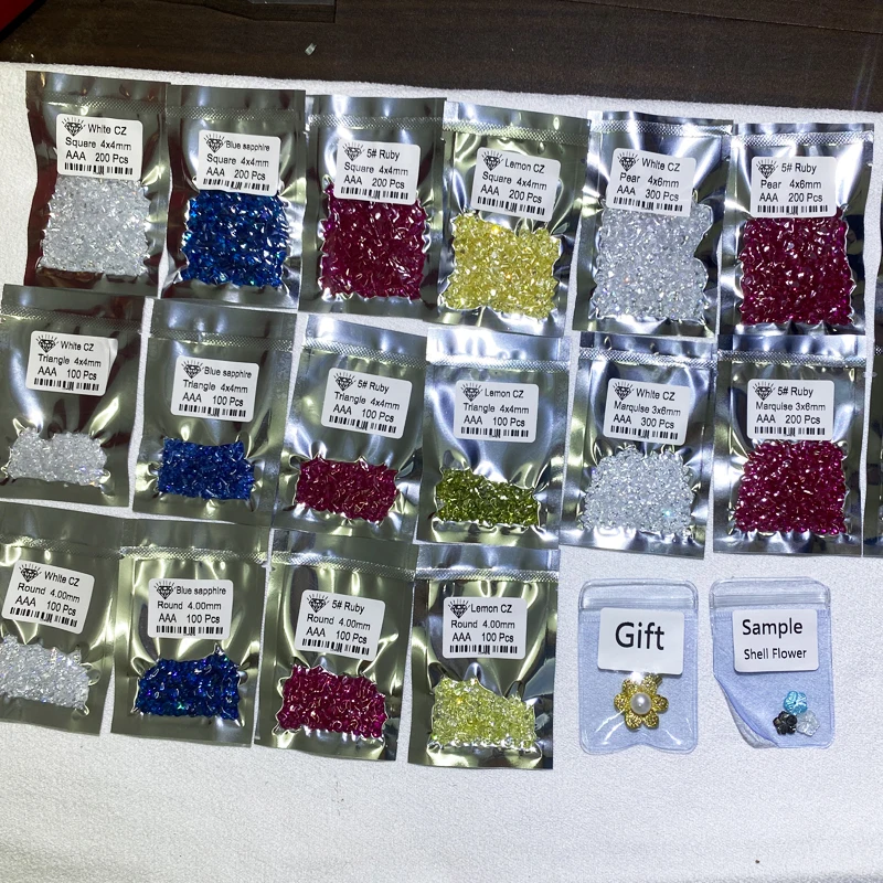 1200 PCS Loose Cubic Zirconia Stones - Round Cut, 1.0-10.0mm, 12 Colors, Mix Of CZ, Synthetic Corundum, Spinel - View #8