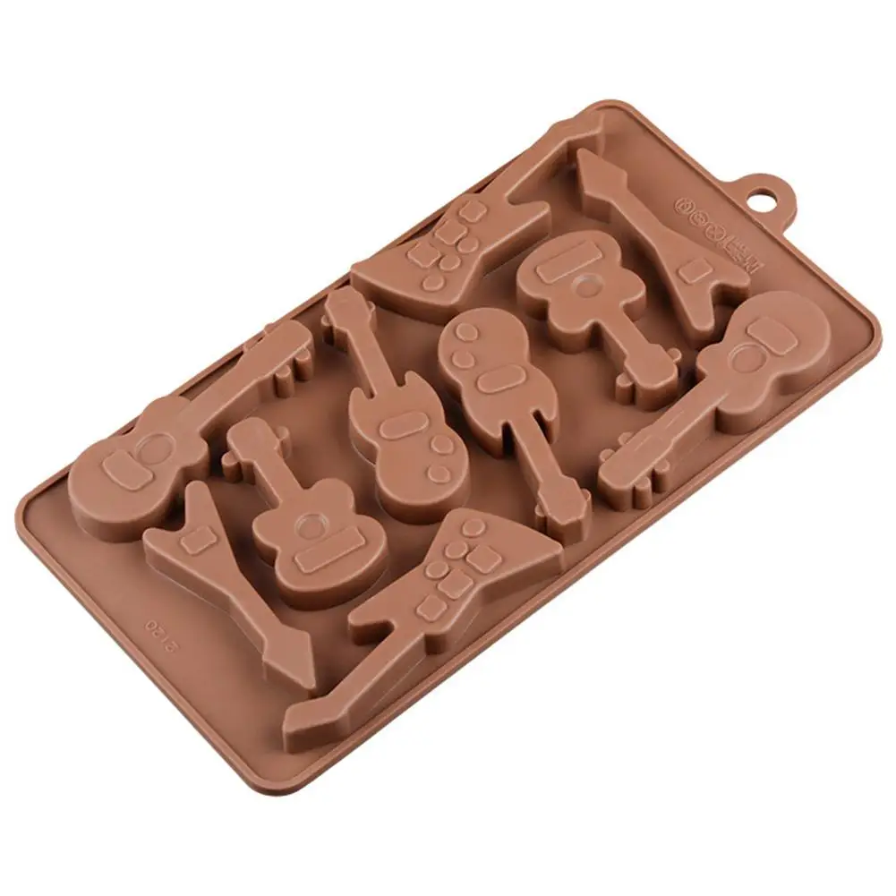 10 Grids Silicone Cake Mold Guitar Shaped Decorative Chocolate Kitchen Baking Tools for Dessert Mousse Jelly Ice Cube 30E | Дом и сад
