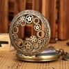 Vintage Antique Copper Steampunk Bronze Hollow Gear Quartz Pocket Watch Necklace Pendant Clock Chain Men Women with Accessory ► Photo 2/6