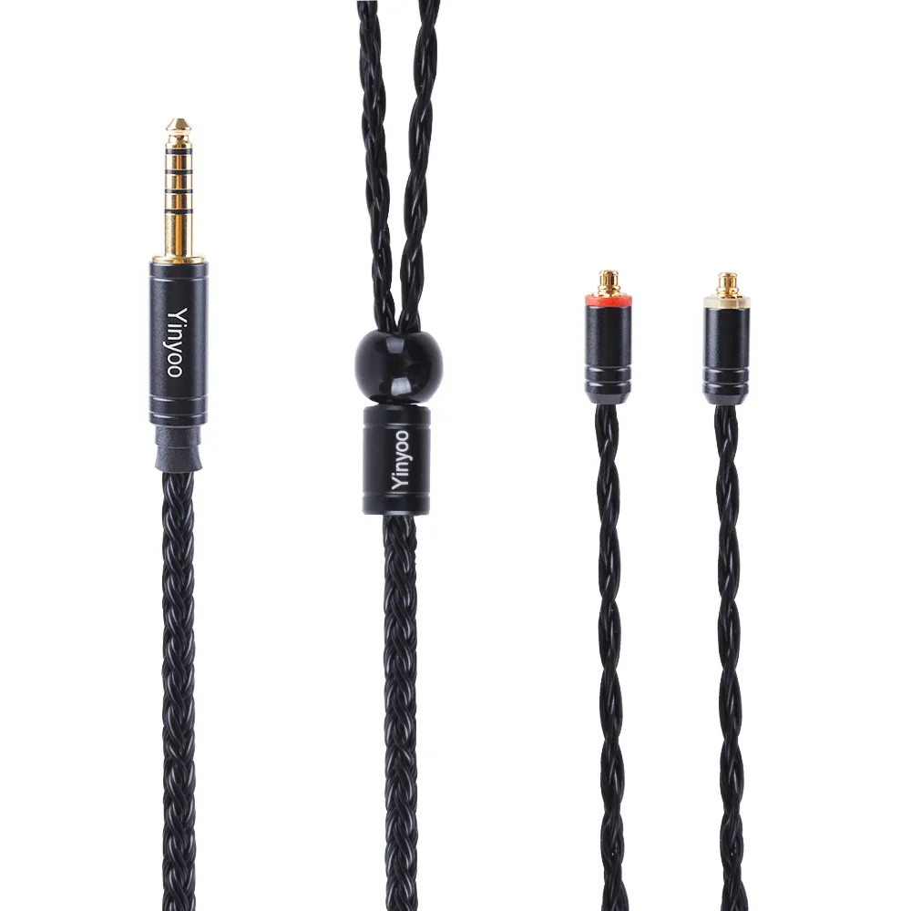 MMCX 4.4mm Yinyoo 16 Core посеребренный кабель 2,5/3,5/4,4 мм балансный кабель с MMCX/2pin/QDC разъем для KZZS10 PRO AS10 ZSX BLON BL03 - Цвет: MMCX 4.4mm