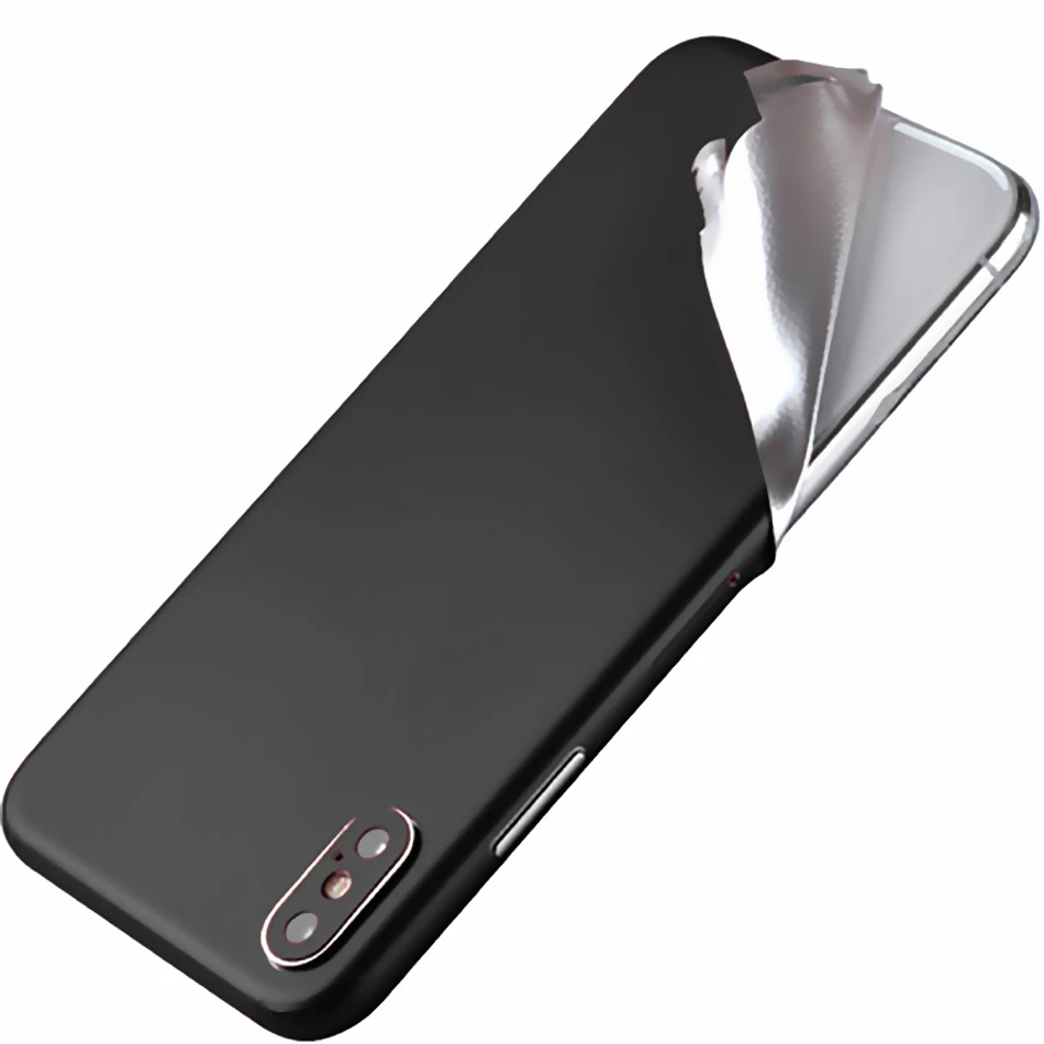 Новая красочная пленка для Apple iPhone 11Pro X XR XS MAX, чехол для мобильного телефона 5S 6S 7 8 Plus, мягкая задняя пленка, чехол Fundas - Цвет: black