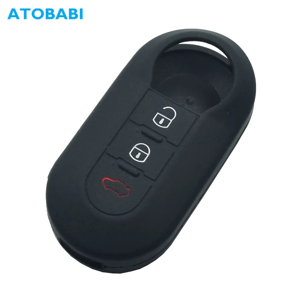 

Silicone Car Key Case For Fiat 500 Panda Brava Punto Stilo 3 Button Folding Keychain Remote Fob Protector Cover Auto Accessories