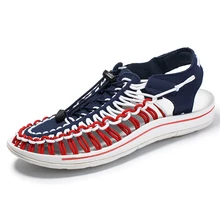 Г., летние мужские сандалии, большой размер 47 Модная Повседневная дышащая пляжная обувь ручной работы с плетением уличные сандалии для мужчин