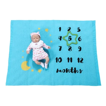 

Lychee Knitting Milestone Blanket Week Monthly Year Growth Photography Prop Blanket Soft Blanket
