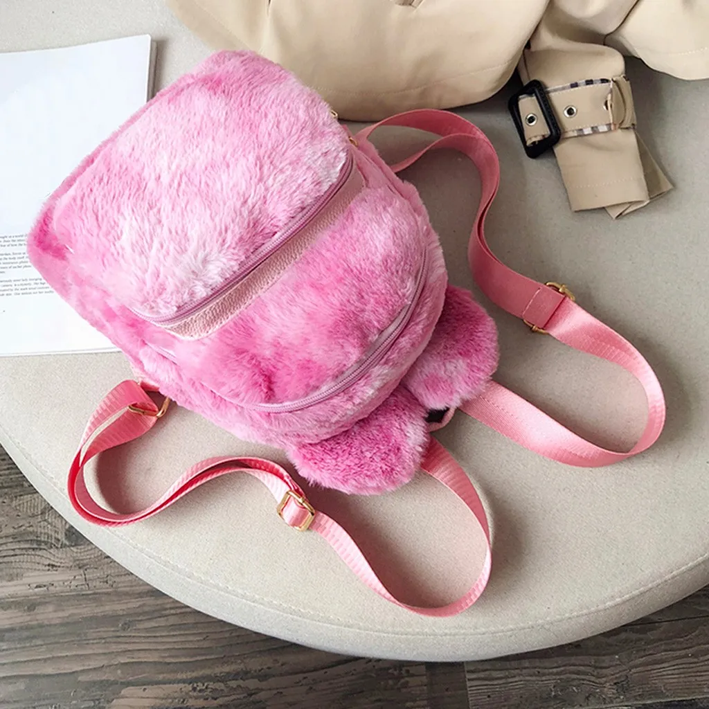 Женский мягкий искусственный мягкий мех рюкзак сумка на плечо пушистая школьная сумка с подвеской в виде сердца сумка-мессенджер дорожная сумка# Новинка